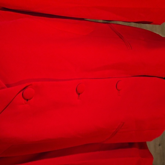 Nina Massini Blazer Jacket Red Notched Collar 3-Button Women Size 18 - Picture 3 of 12